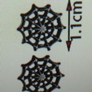 Halloween earrings Enamal Spider Web in Black Hypoallergenic